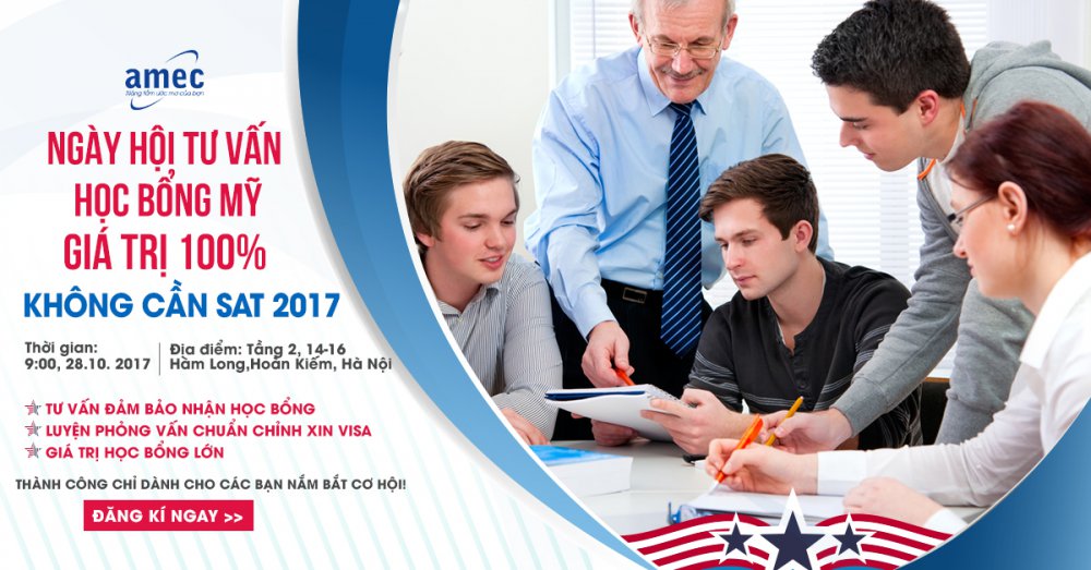 Ngày hội tư vấn học bổng Mỹ không cần SAT 2017