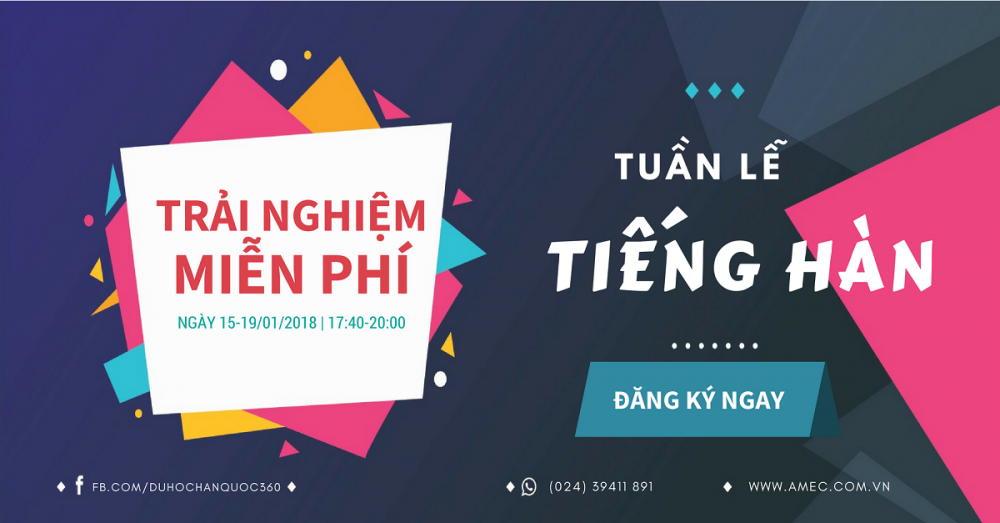 Đừng bỏ lỡ cơ hội trải nghiệm tiếng Hàn miễn phí duy nhất tại AMEC