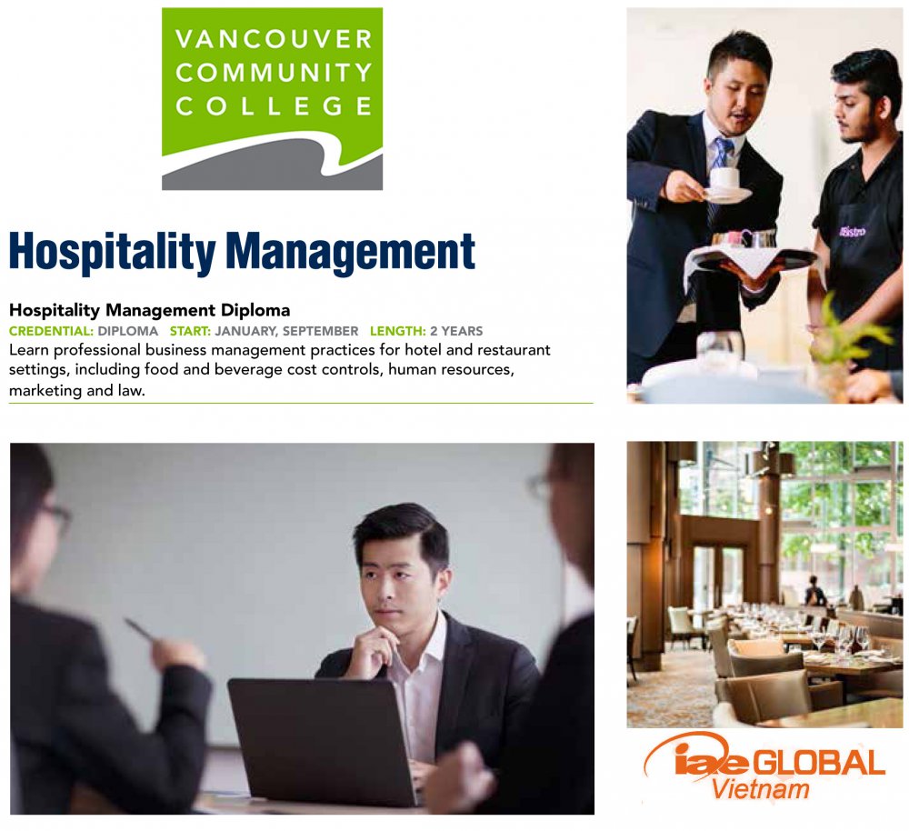 Chương trình du lịch khách sạn tiêu biểu tại Vancouver Community College