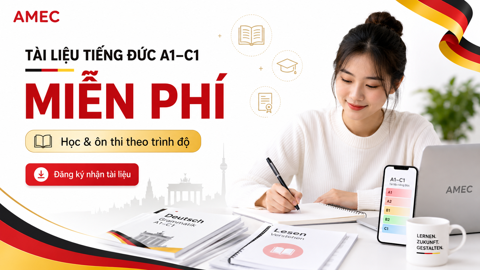 NHẬN MIỄN PHÍ BỘ TÀI LIỆU HỌC & ÔN THI TIẾNG ĐỨC A1–C1
